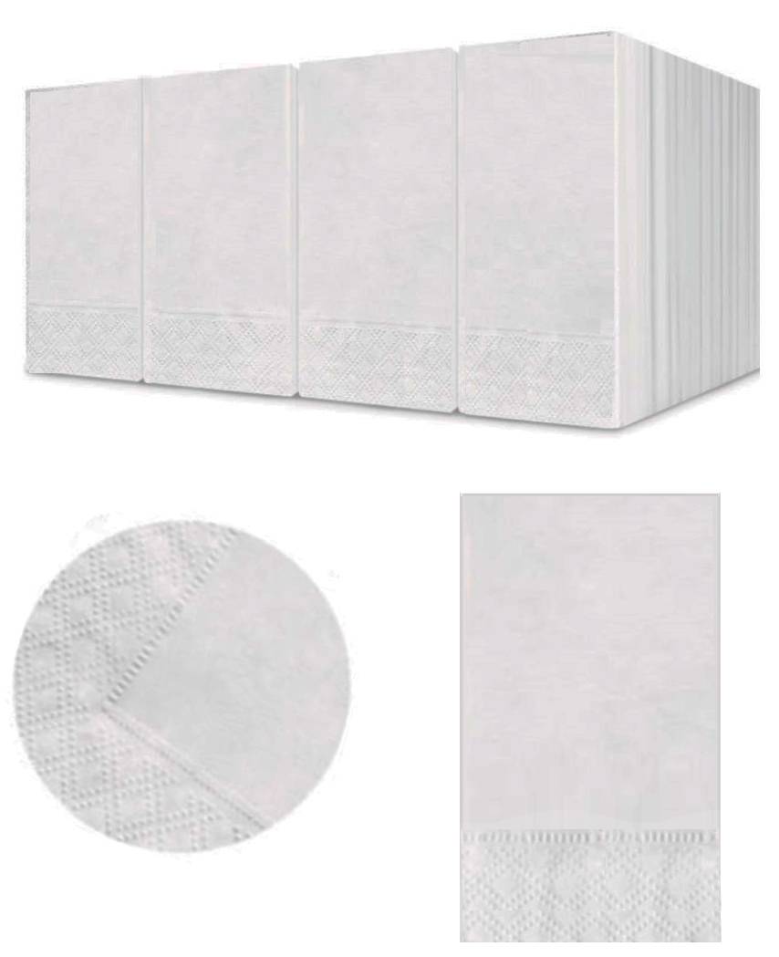 Белые двухслойные бумажные салфетки, 1/8 сложения, 24 x 24 см