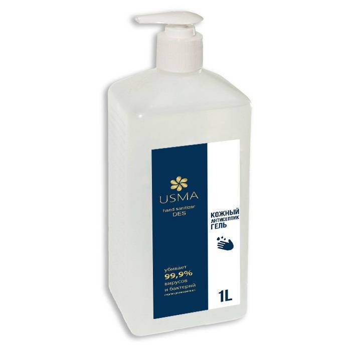 Кожный антисептик-гель в флаконе с помпой, 1 л