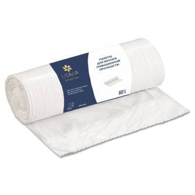 Пакеты для мусора повышенной прочности, объемом 60 литров